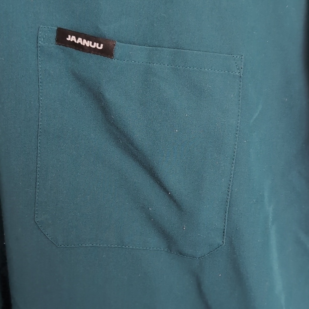 Jaanuu Dark Teal The Niels Holmes Every Day 1 Pocket Scrub Top Size 3x - Picture 3 of 4